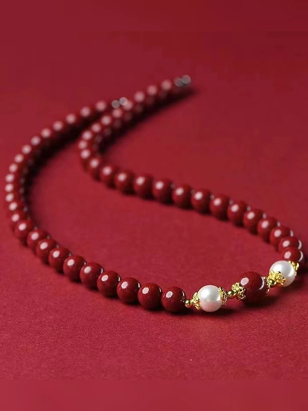 Glass pearl necklace