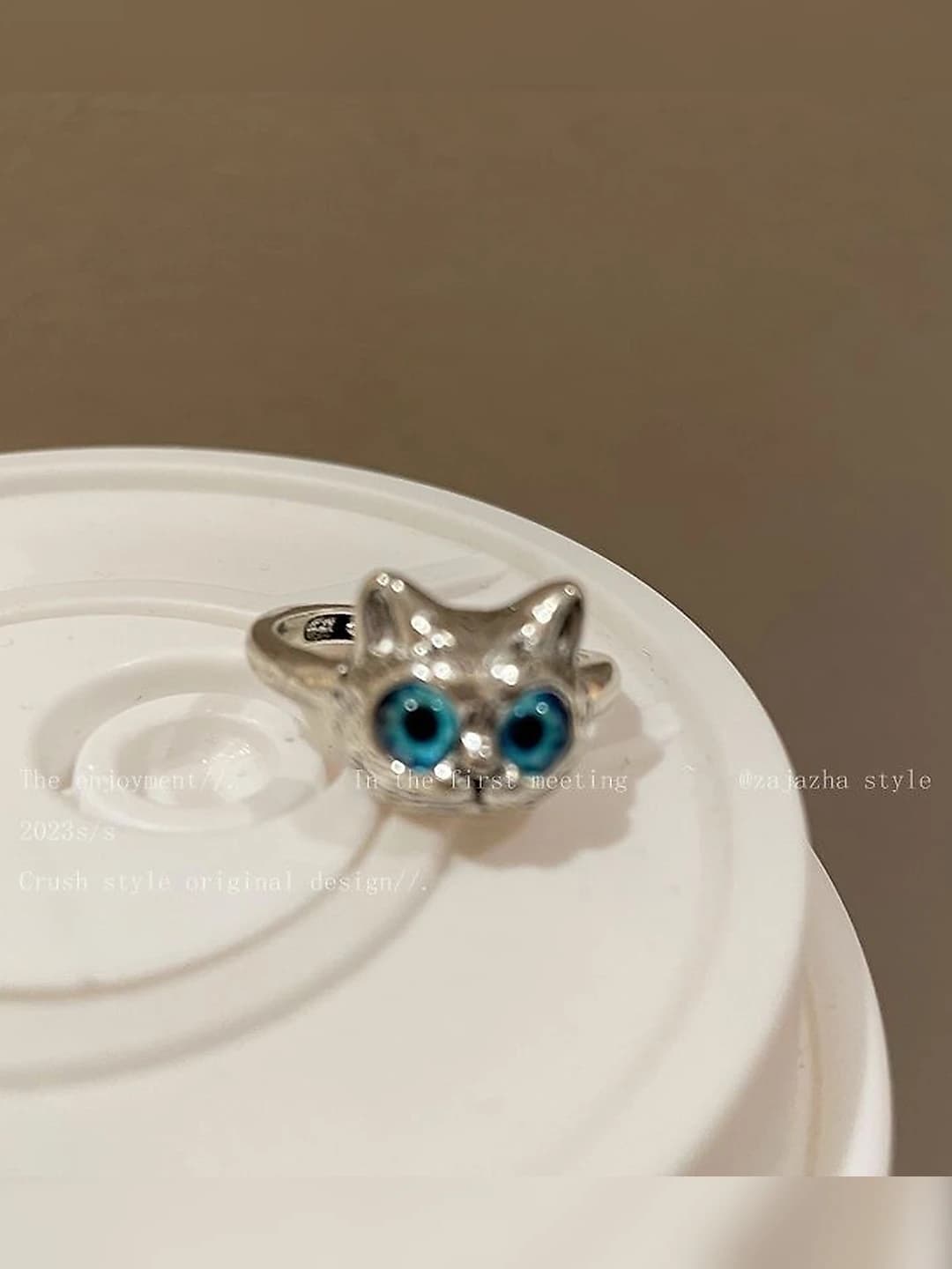 M545 Silver owl ring