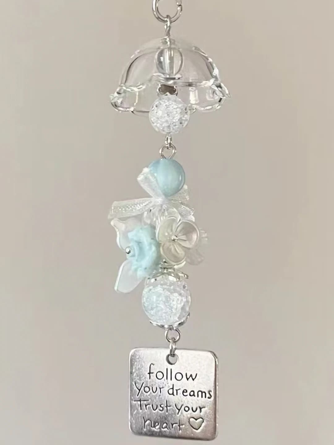 Blue jellyfish bell charm