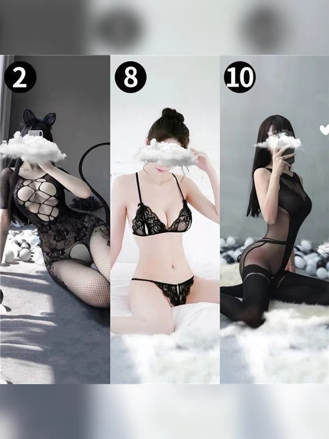 3 pcs 2+8+10