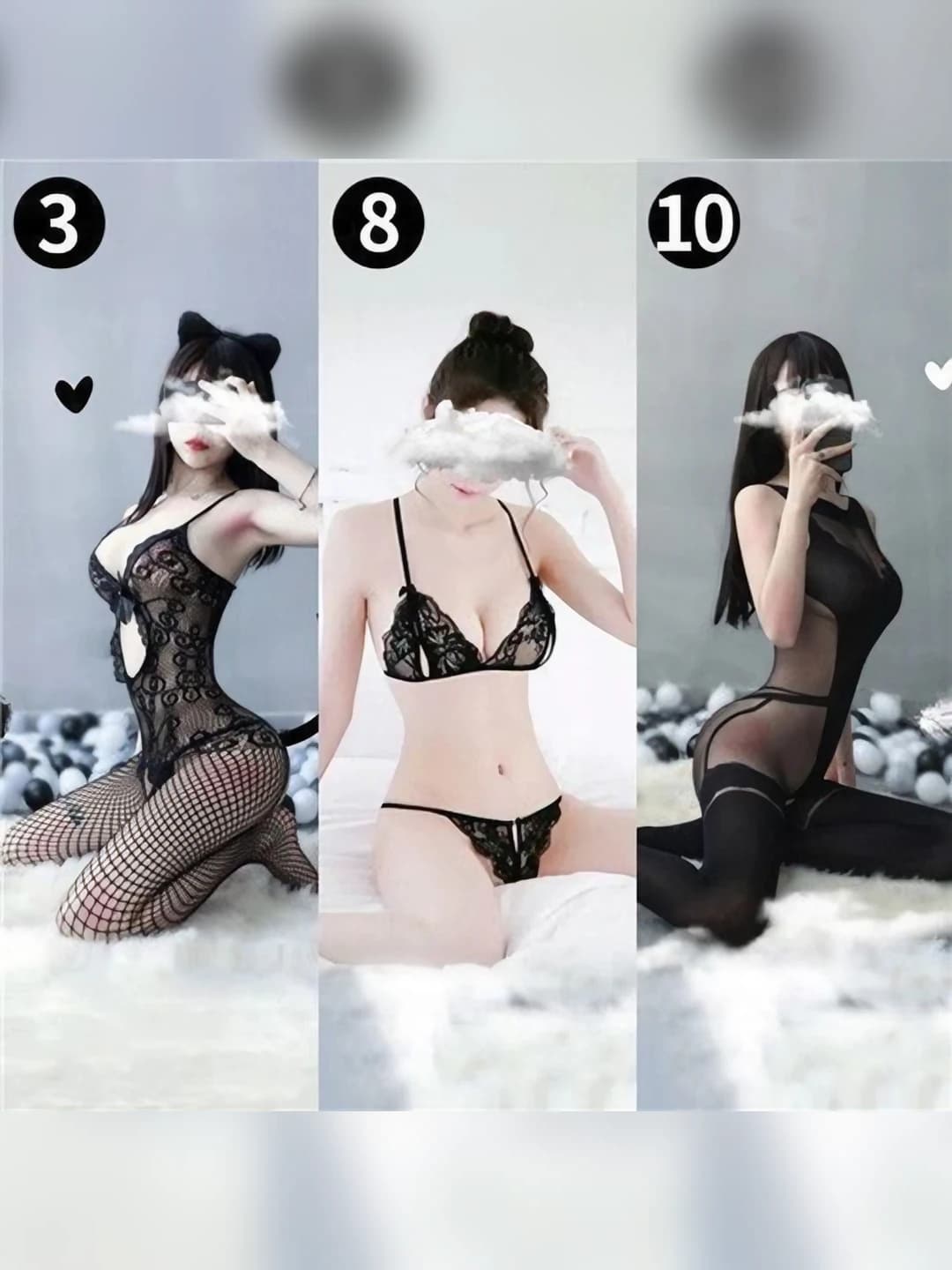 3 pcs 3+8+10
