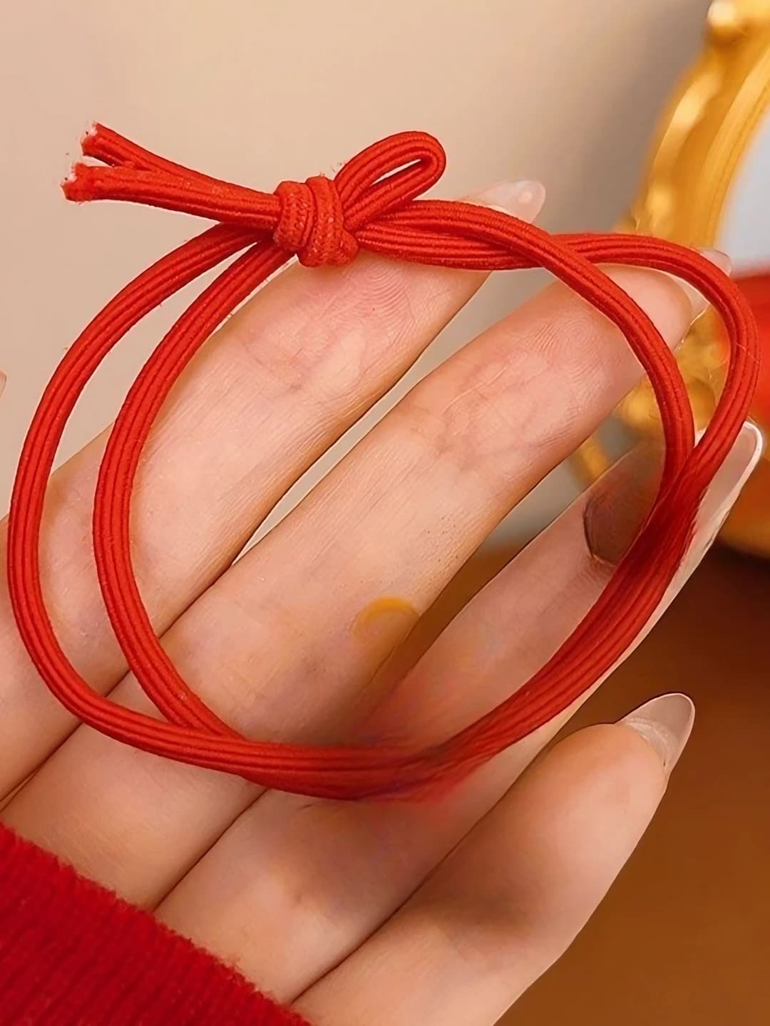 High stretch red hair tie 1 pc