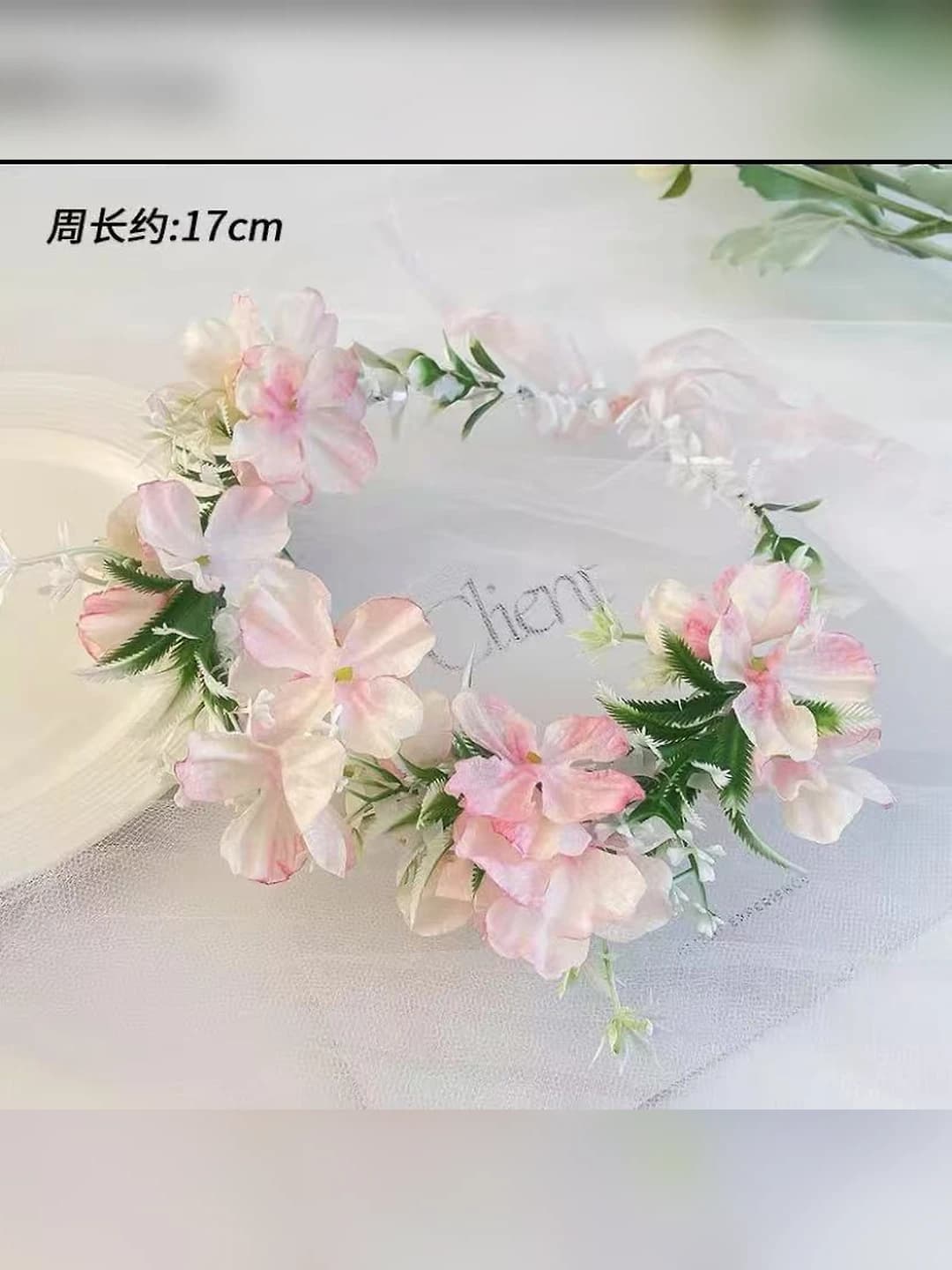 Pink camellia wreath