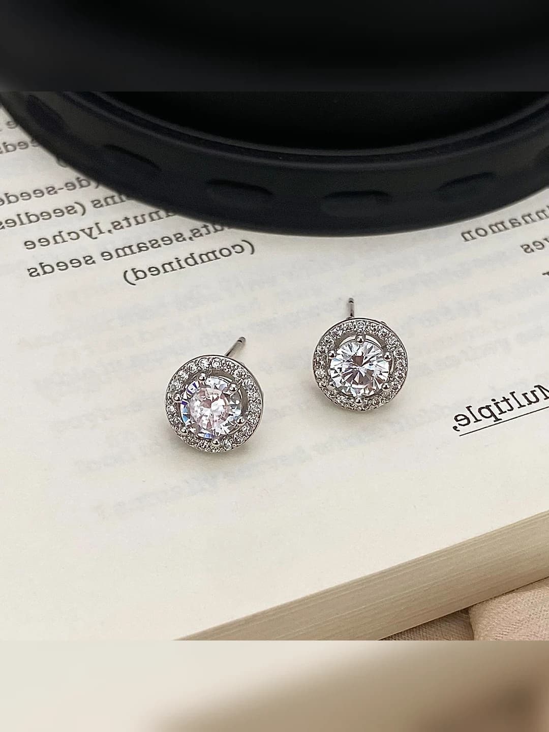 Silver micro-set zircon studs, gold plated
