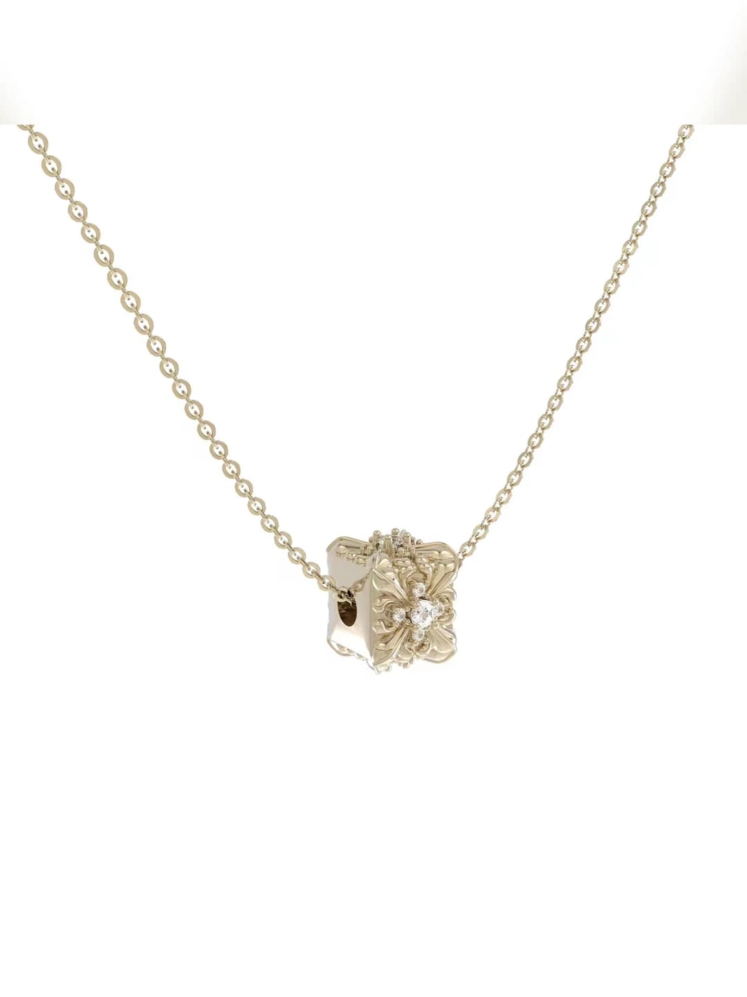 Women's retro necklace with iris flower pendant, copper, 41-50 cm
