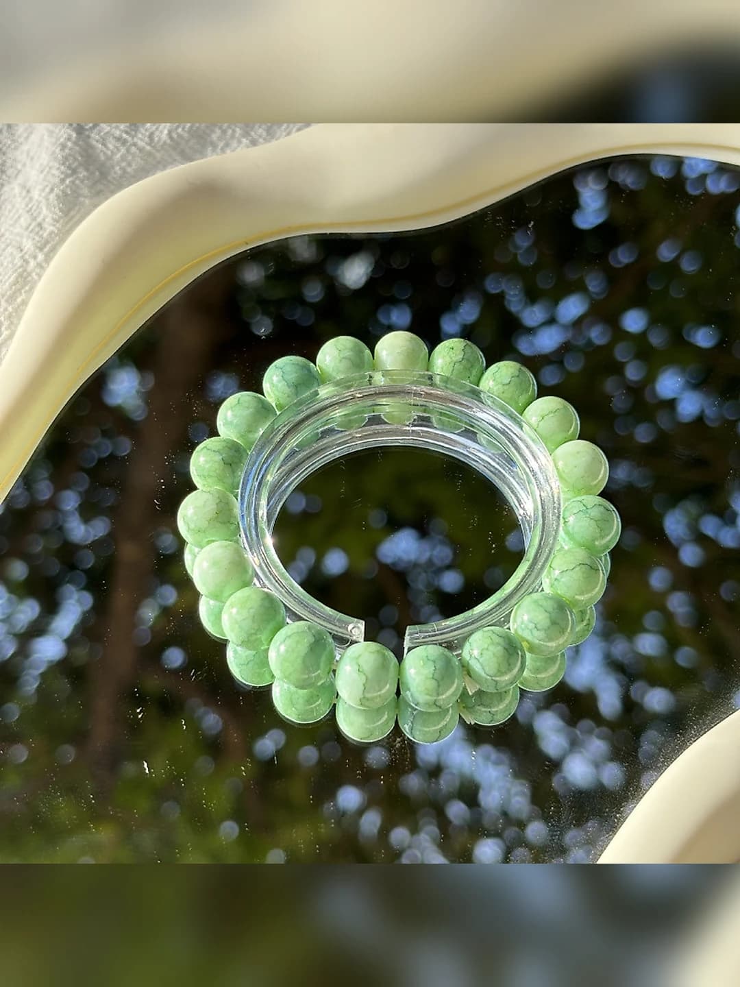 Watercolor green ceramic bracelet