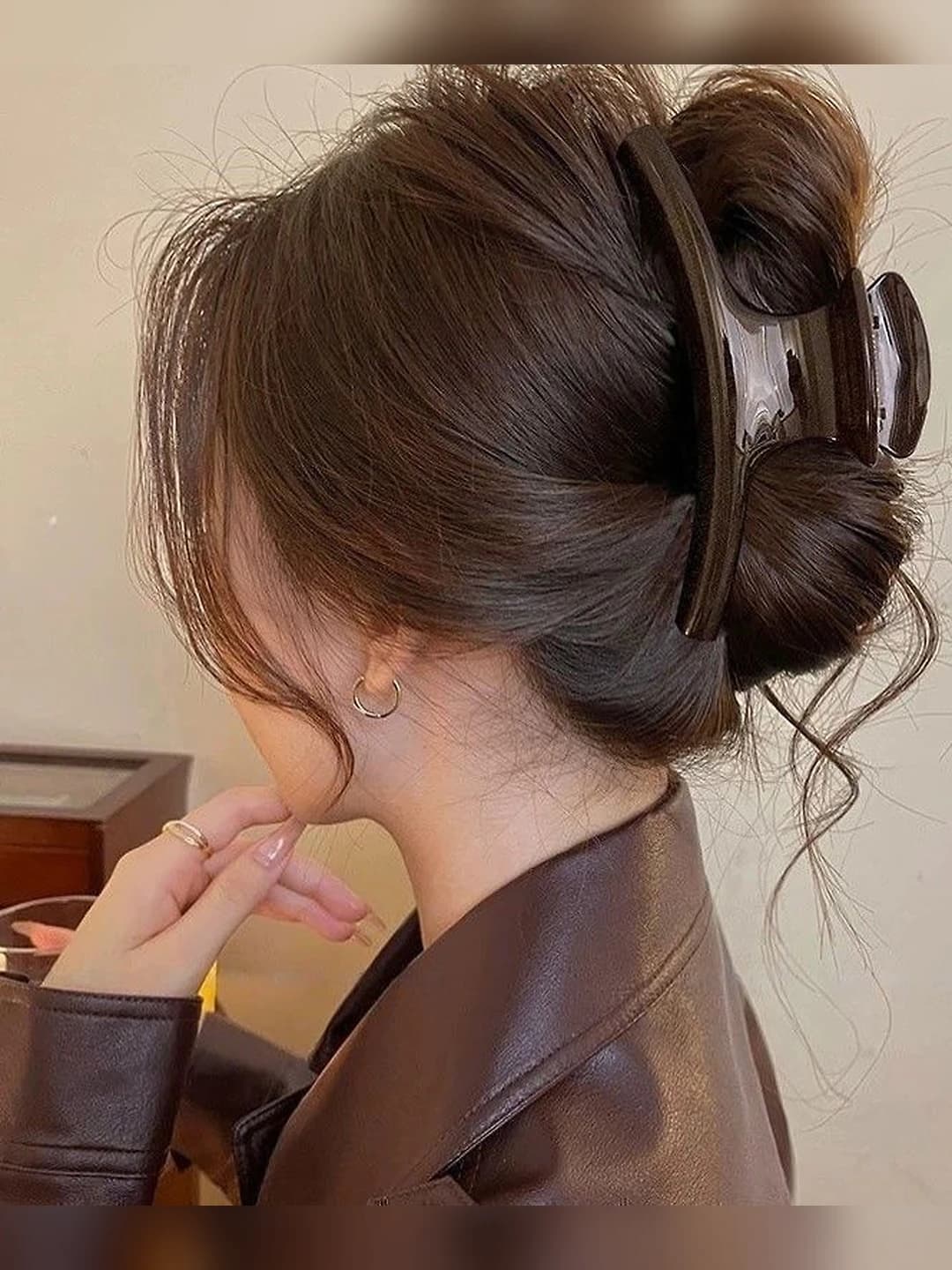 Chocolate brown clip 11.5 cm