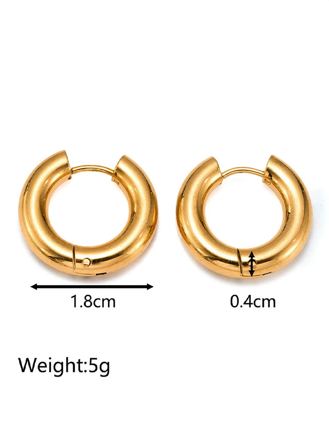 Gold round ear clips 5*10
