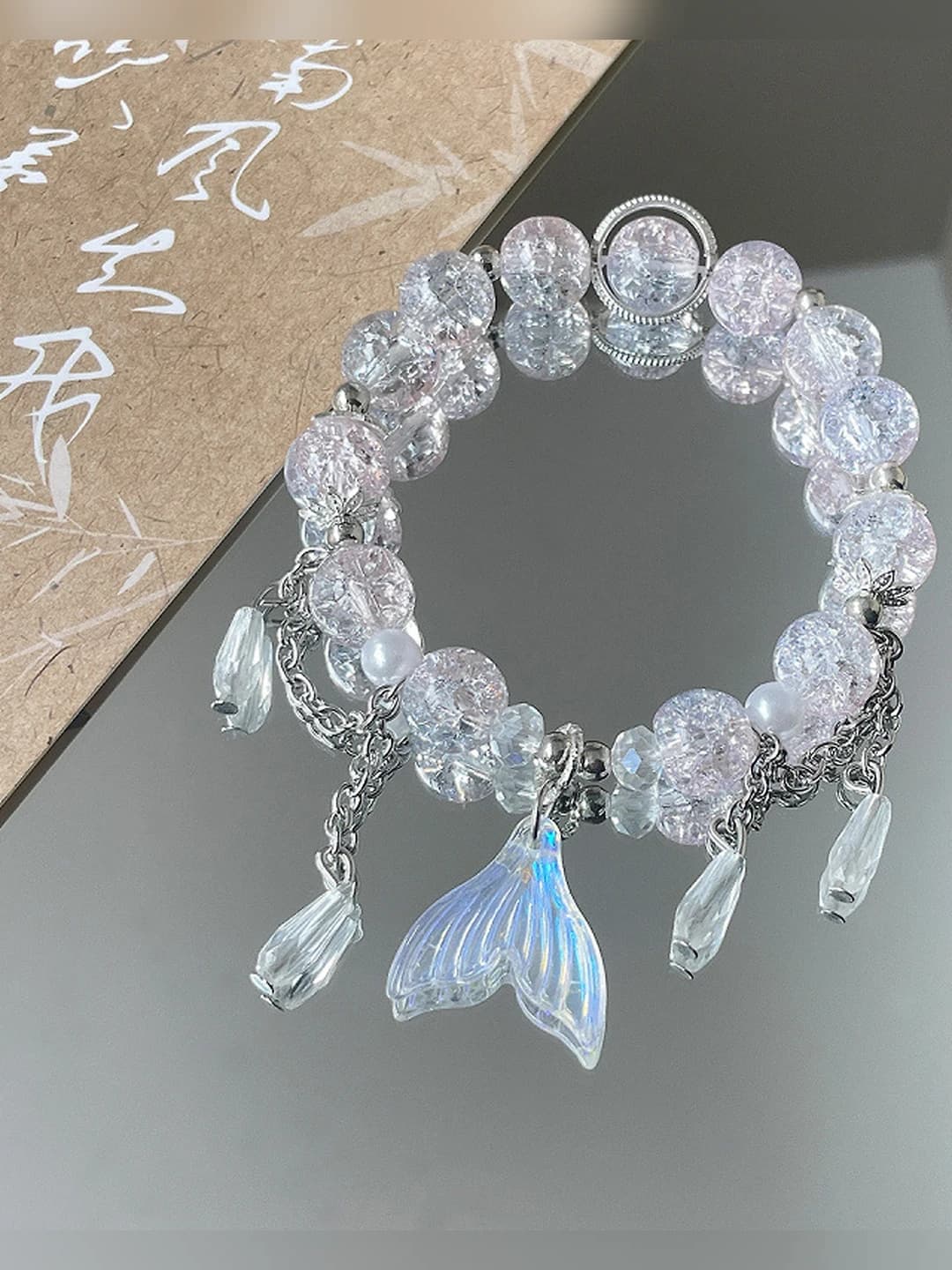 Purple mermaid crystal bracelet