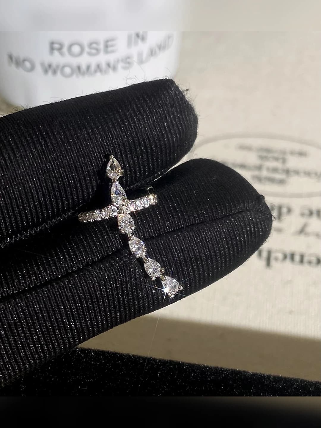 Silver cross earrings
