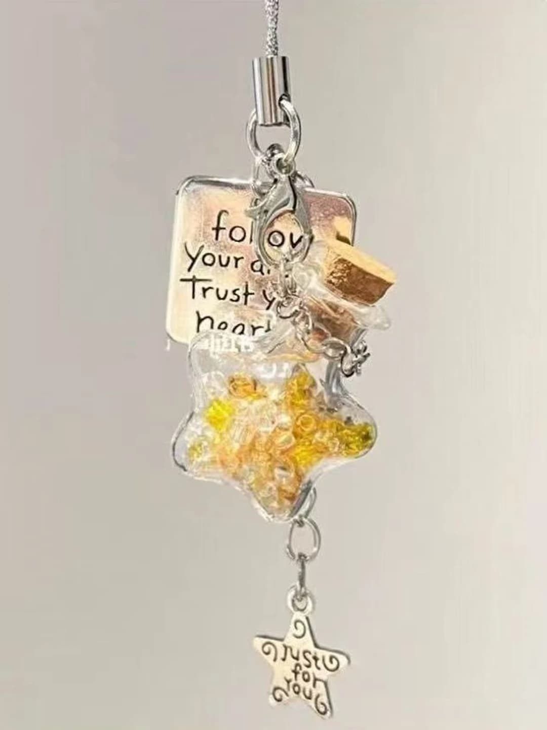 Gold star keychain