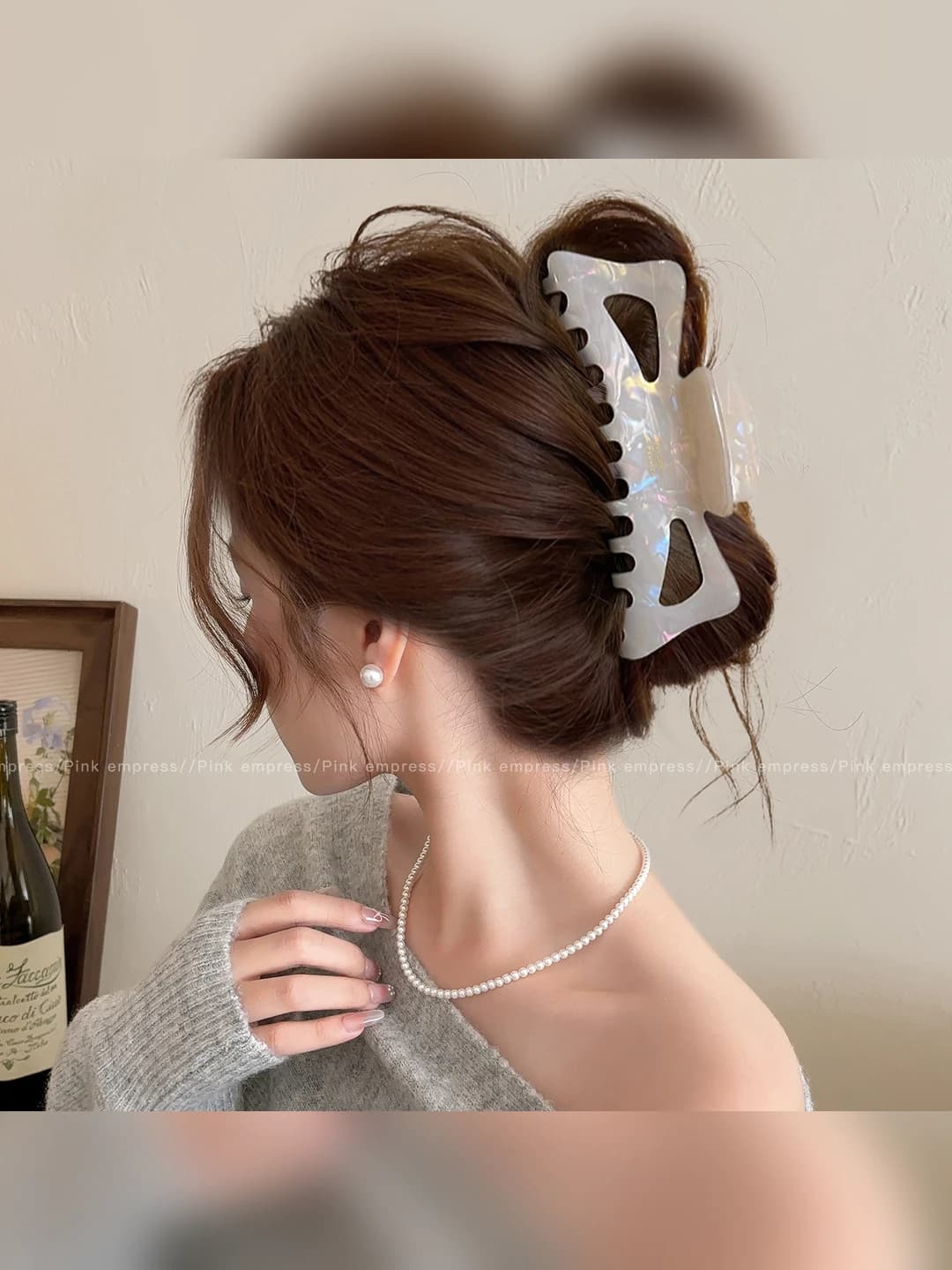 1# Bow comb White - 13.5 cm