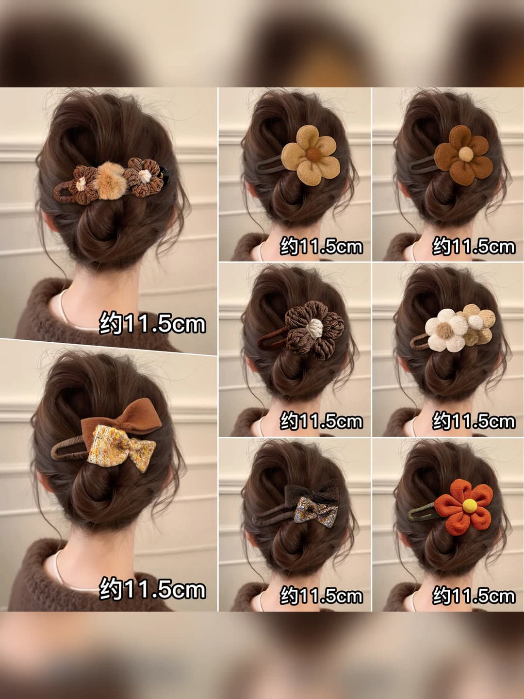 Large floral hair clip for women, autumn-winter, Korean style