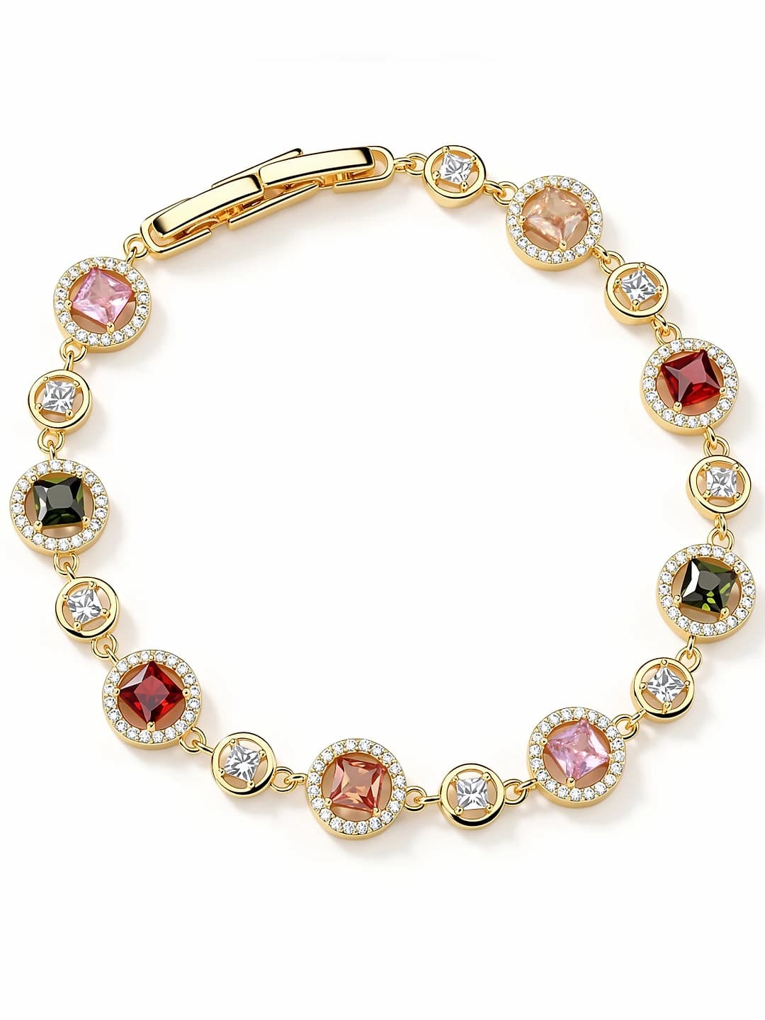 Women's dopamine style rainbow bracelet, light luxury