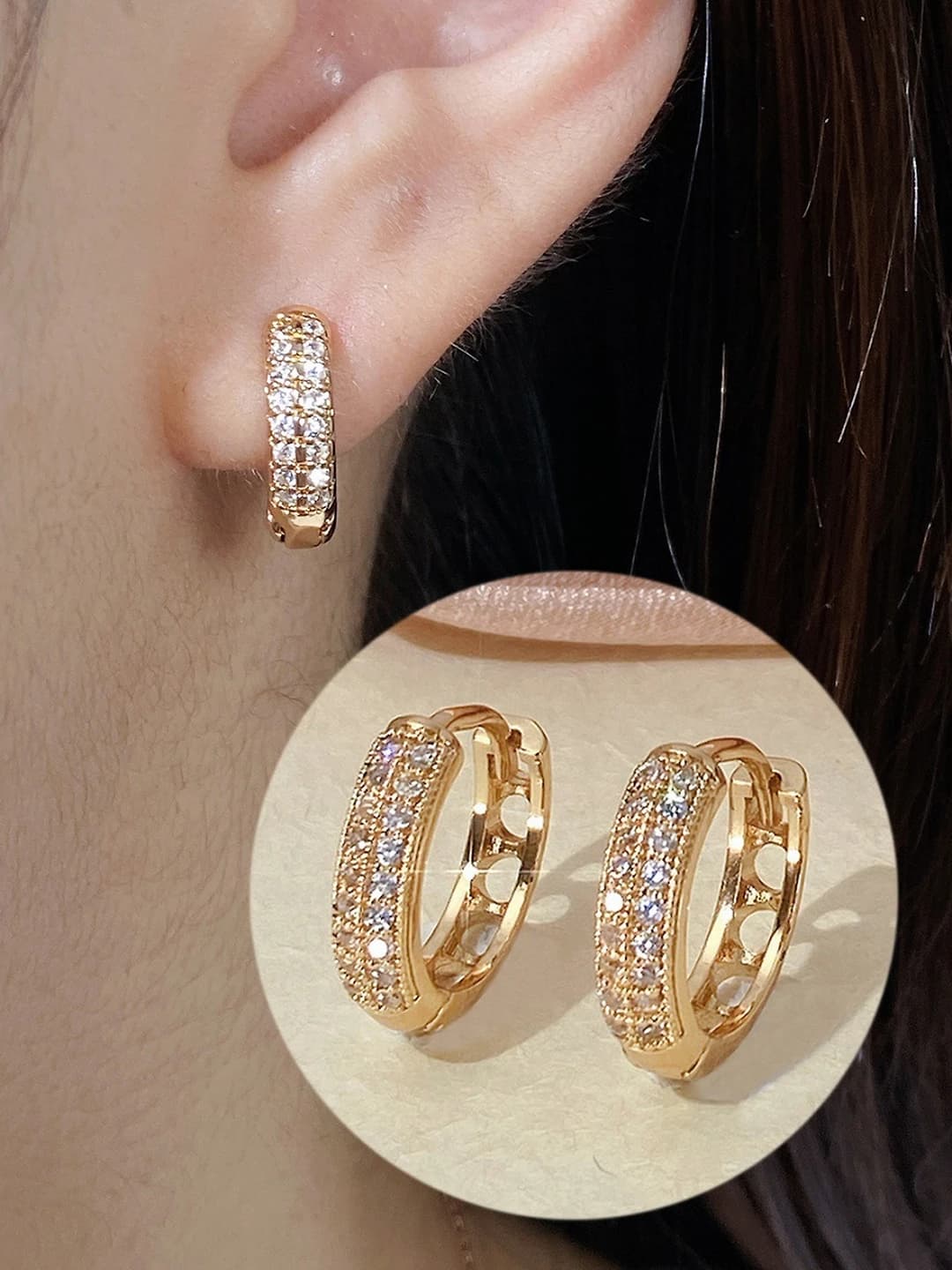 Women's geometric zircon earrings, OL style