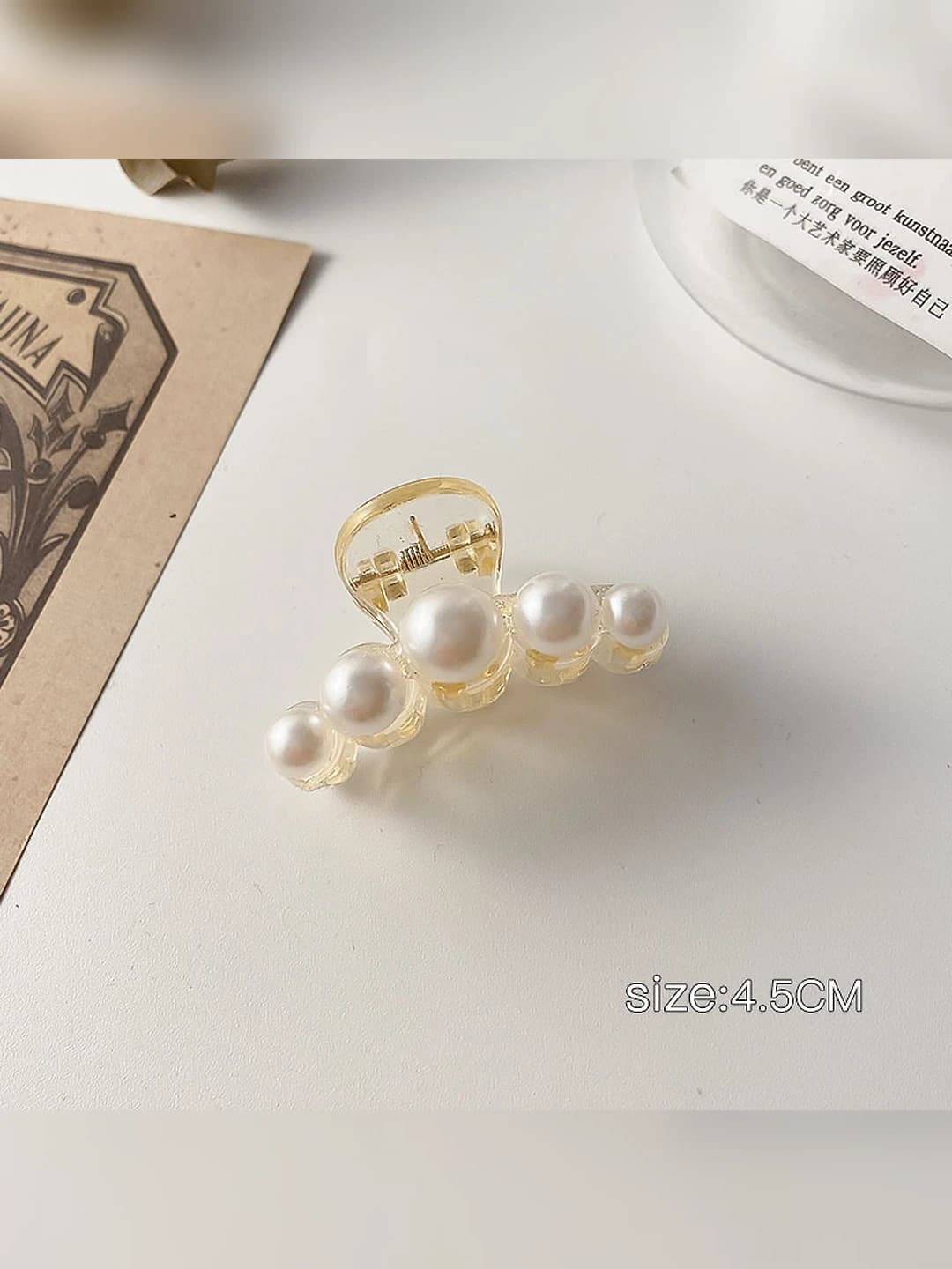 8# Маленькие прозрачные жемчужные зажимы 4*10