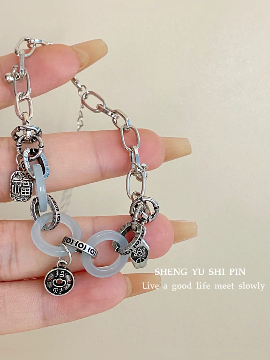 Women's bracelet in simple style with geometric design element