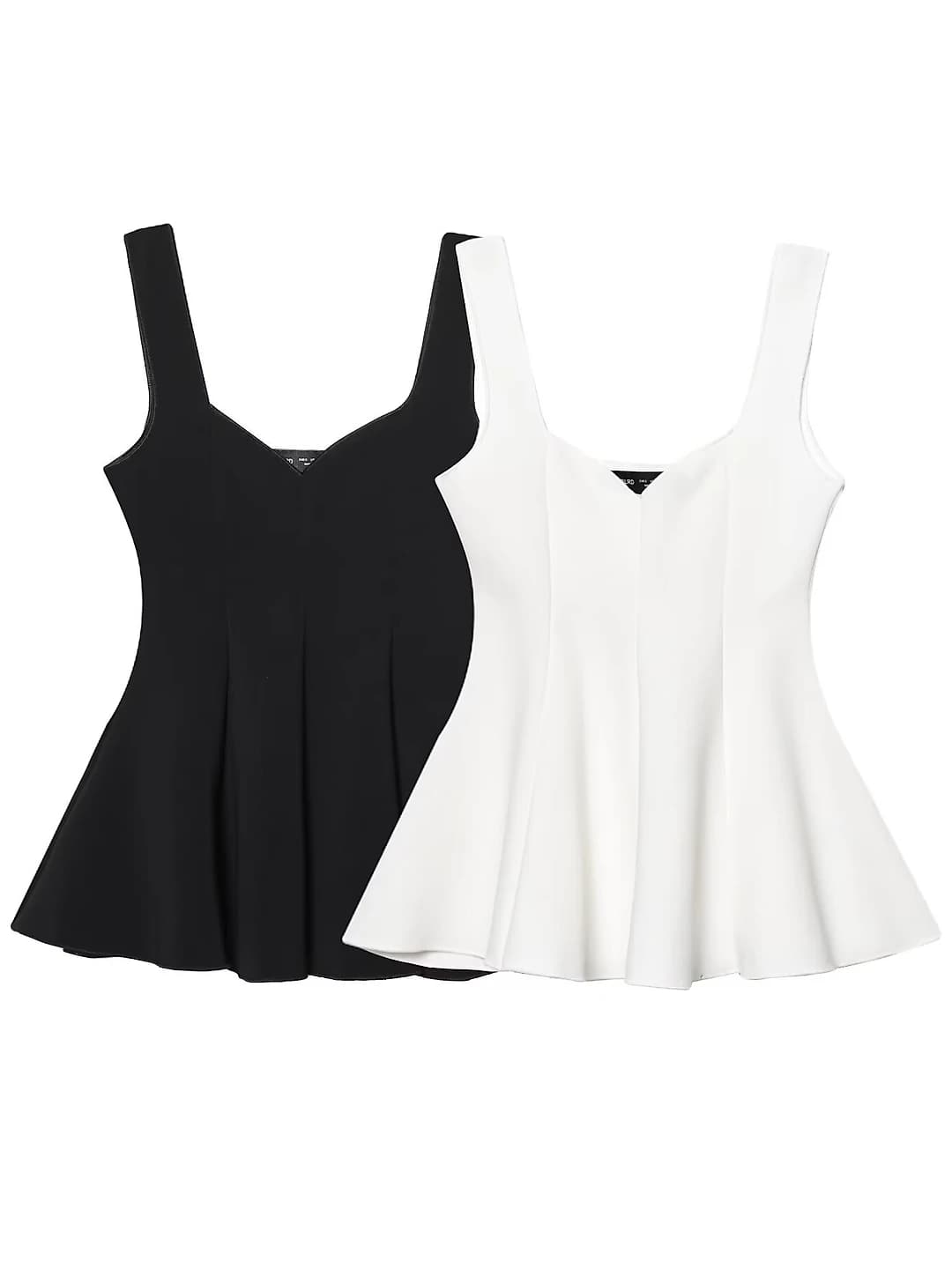 Women's summer 2026 top with basque, slim fit, cropped, solid colour, stretch, polyester and spandex blend
