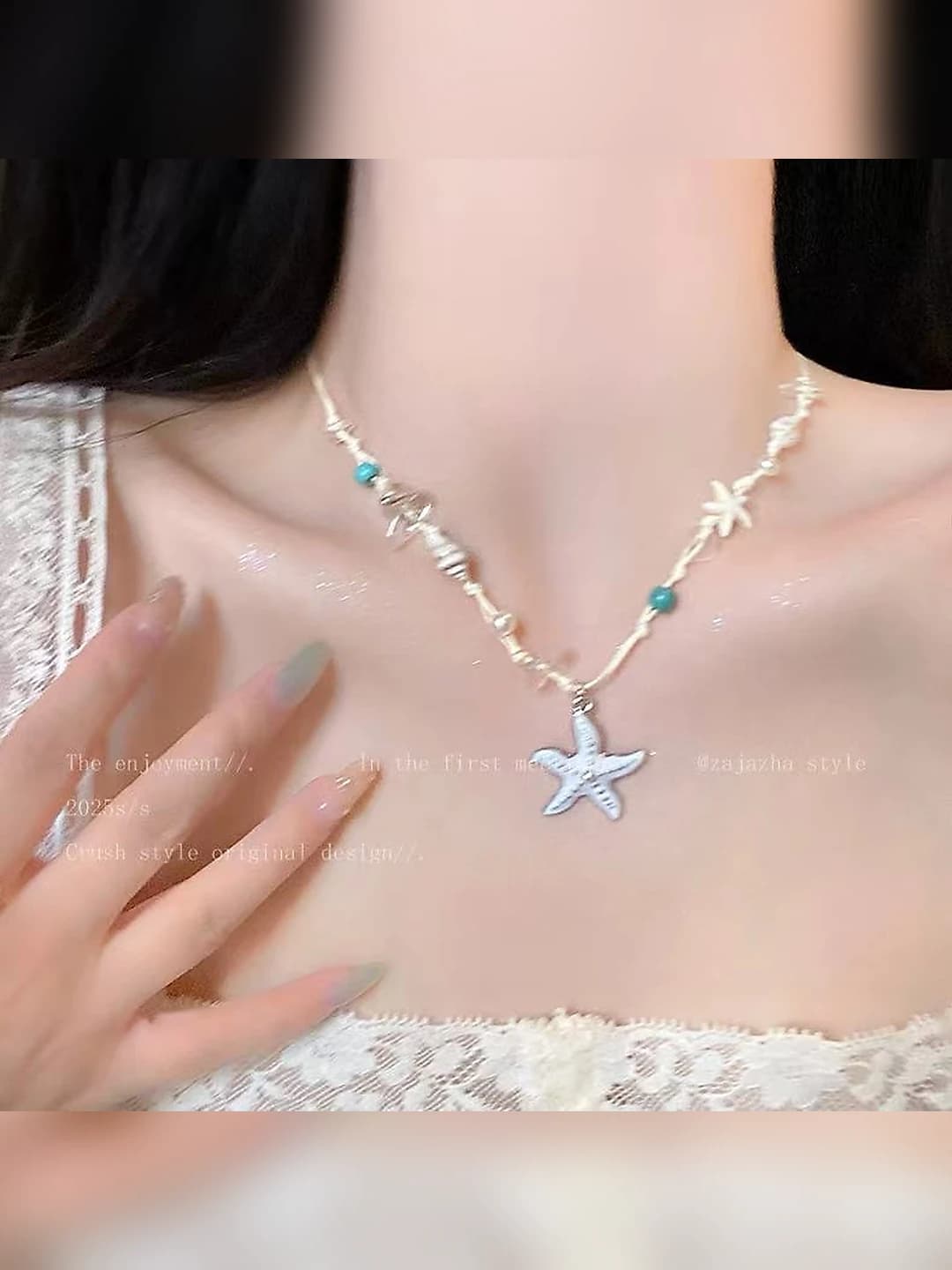 White starfish necklace