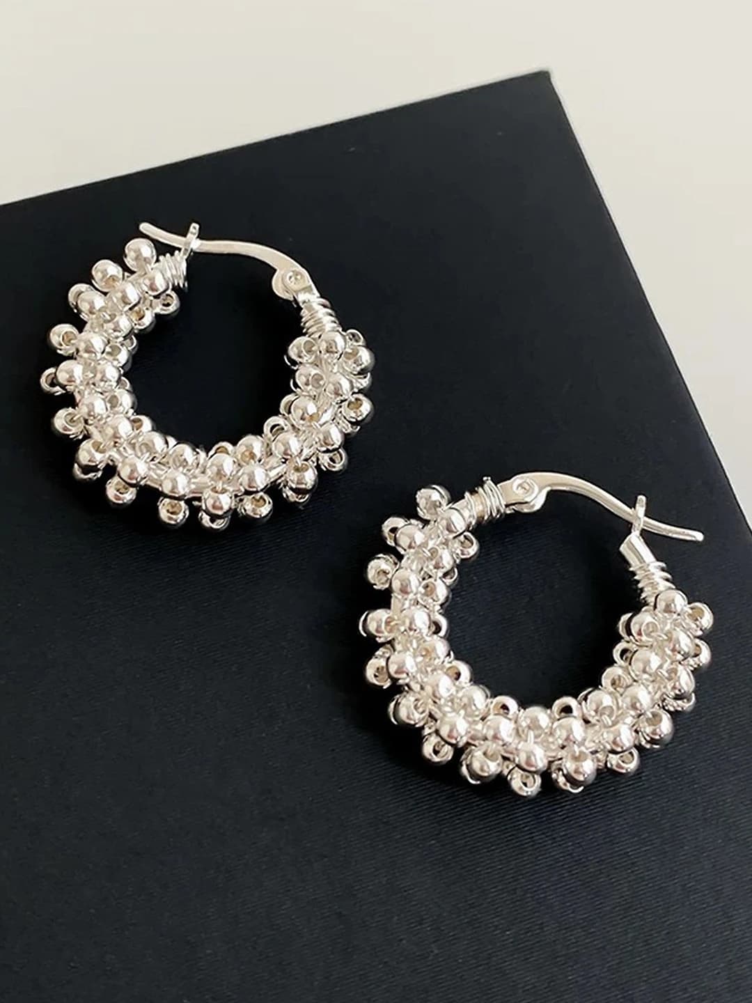 Silver beads hoop