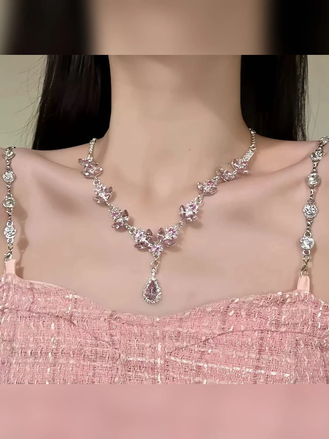 1# Розовый цветочный кулон