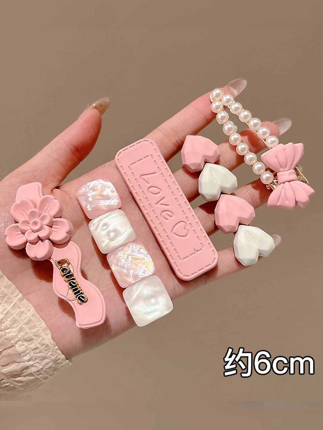 Розовые цветы, 5 шт