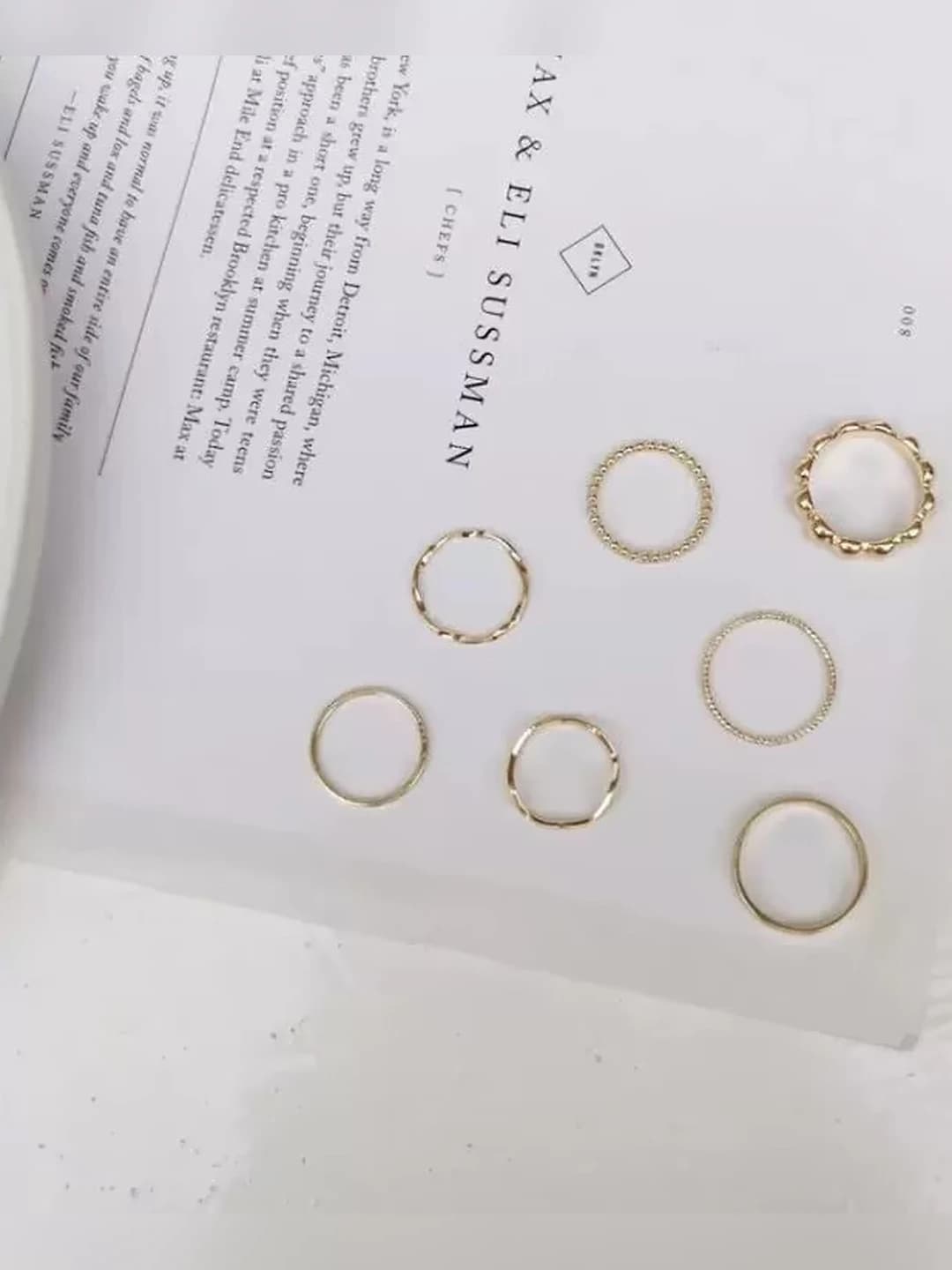 8-piece ring set gold