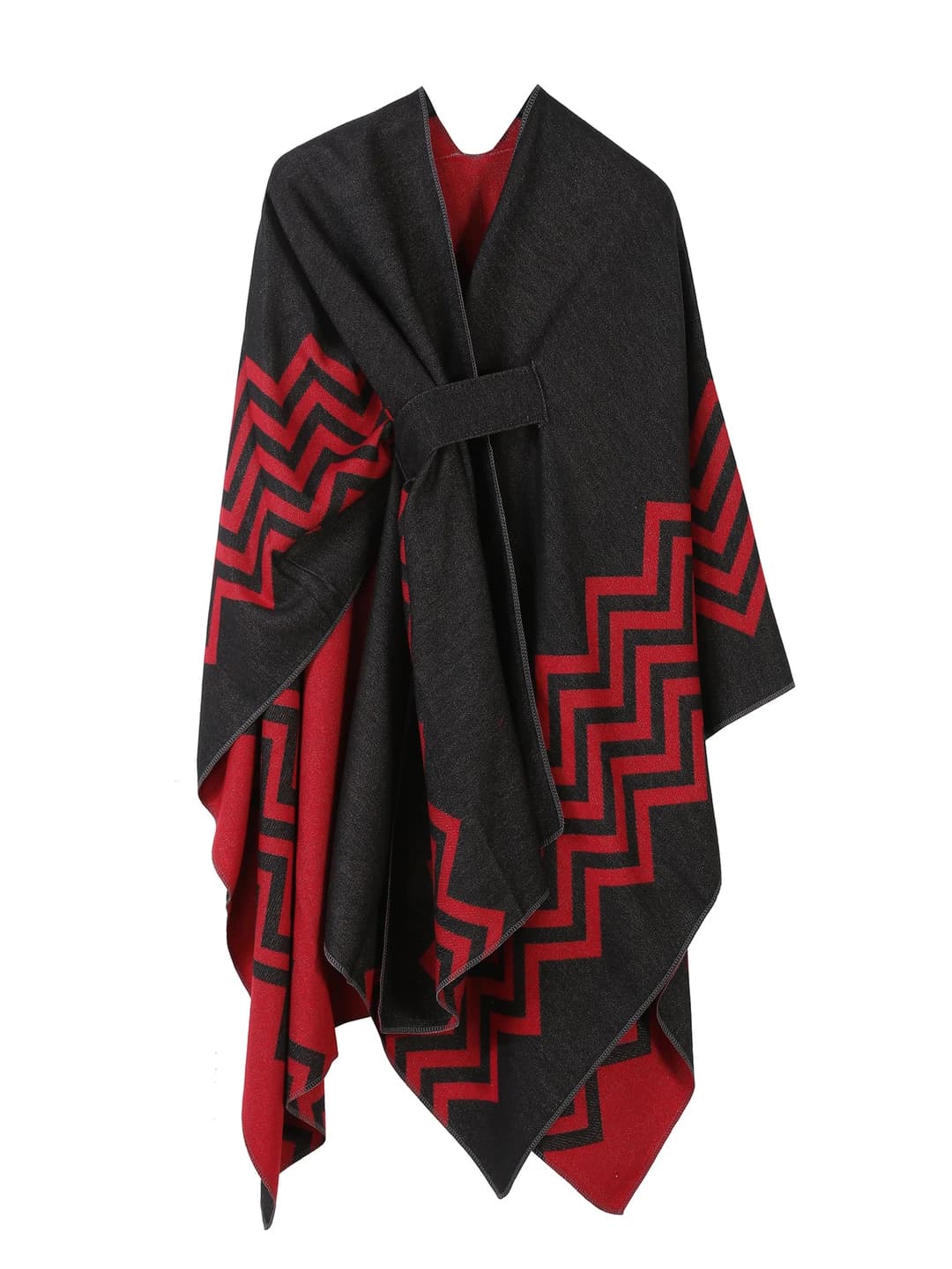 Chevrons va chiziqli shal - Qora-qizil