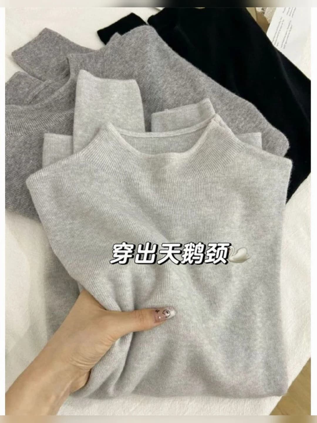 Women's long sleeve mock neck slim fit sweater for autumn-winter