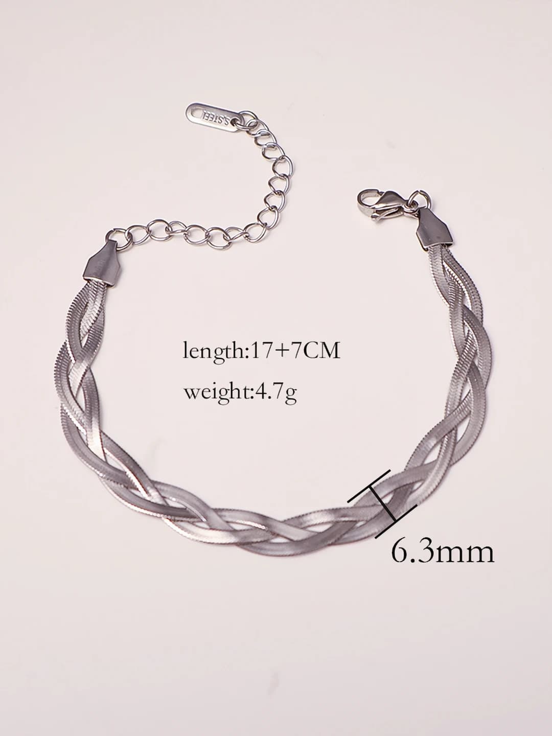 Blade bracelet, medium, steel
