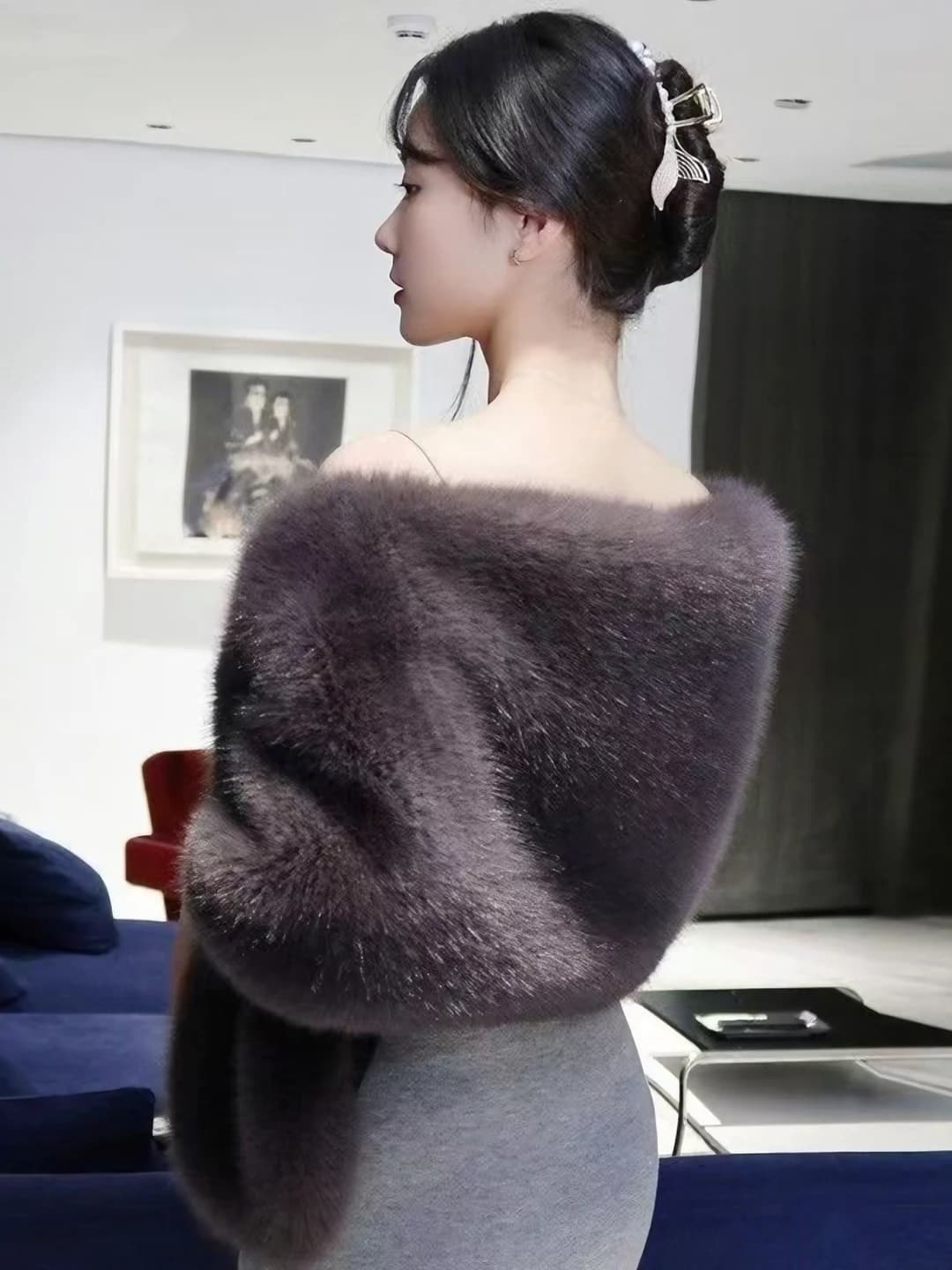 Тёмно-серый, off-shoulder