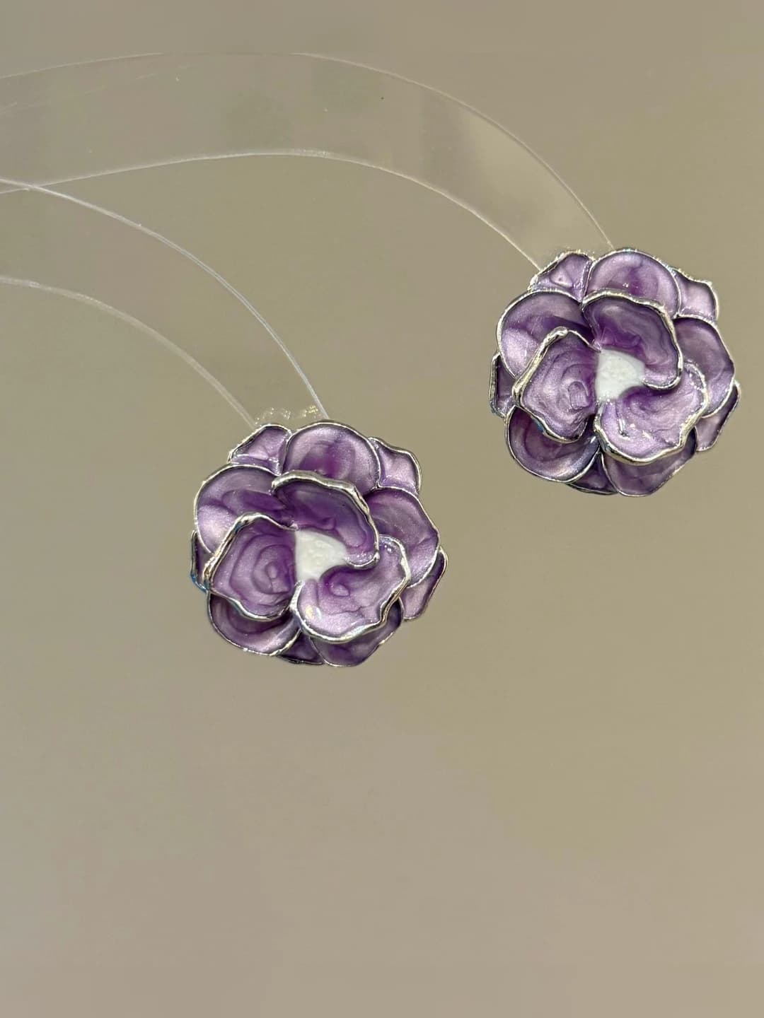 Purple flower studs