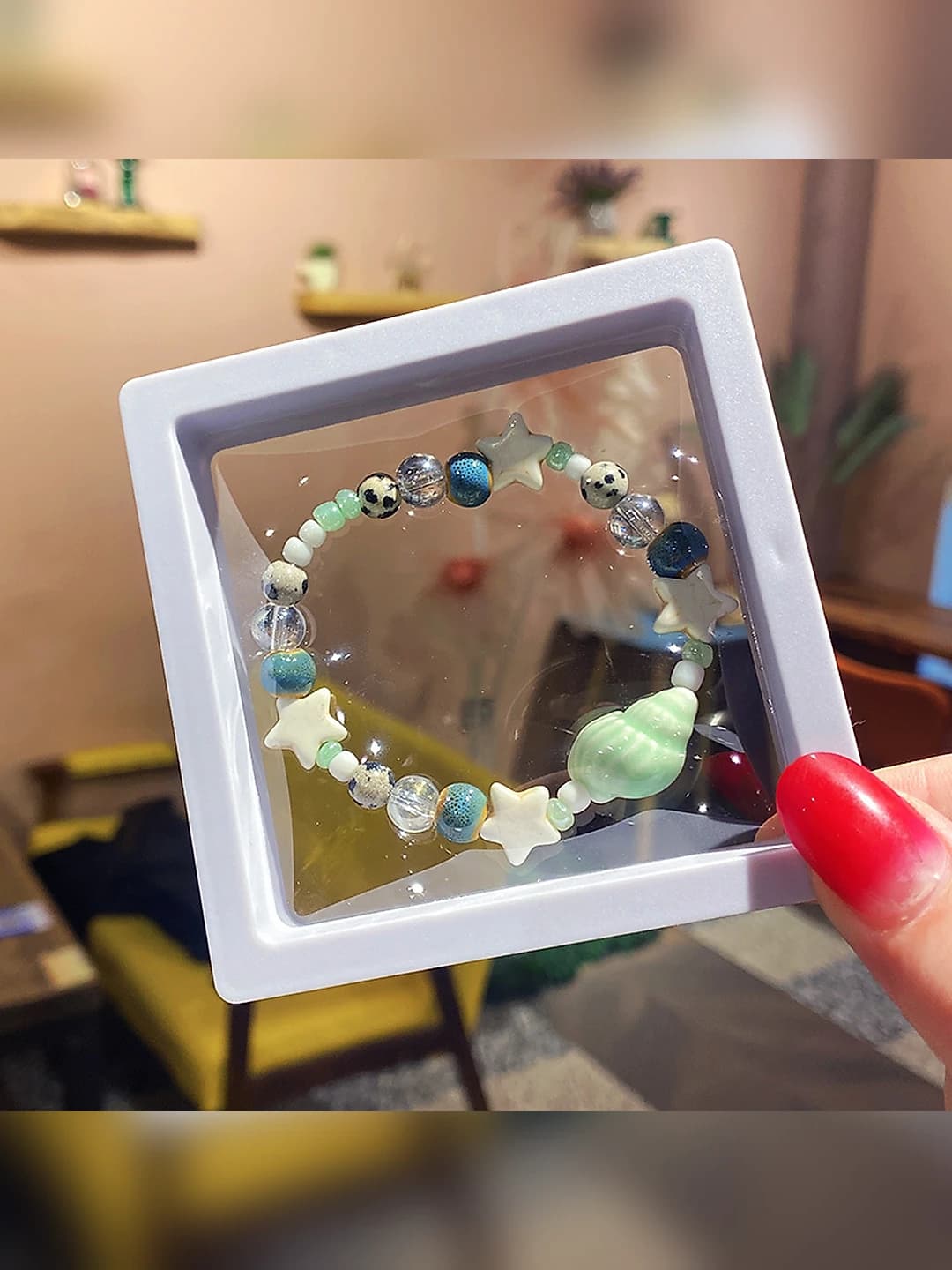 Green Conch Shell Bracelet, Box