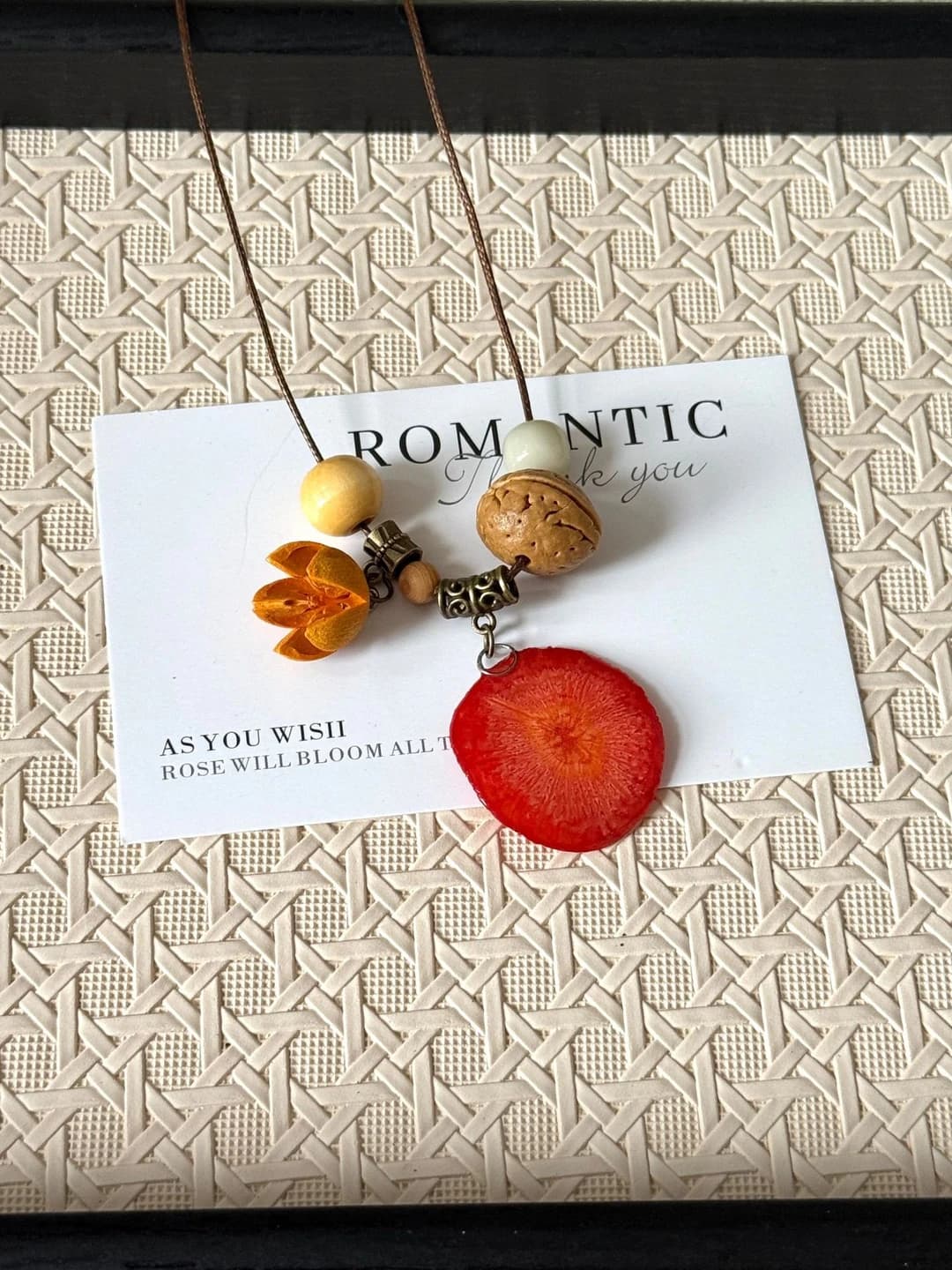 Dark carrot necklace