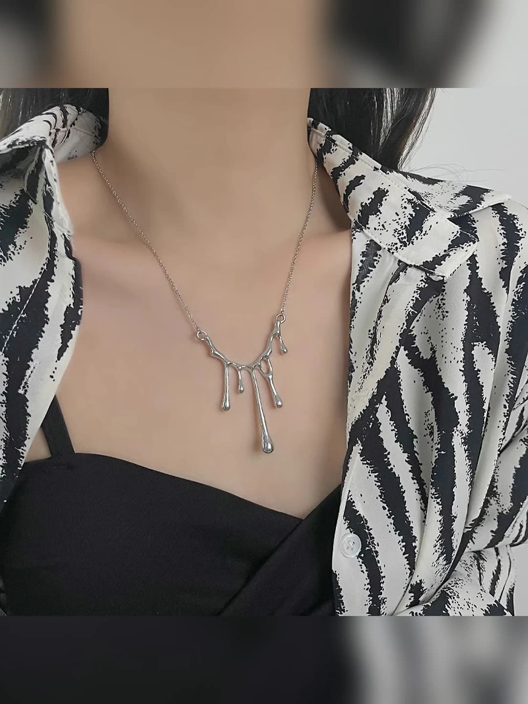 Женское летнее ожерелье с подвеской в форме капли лавы, стиль Chanel, элемент дизайна, минималистичный и хип-хоп свитер