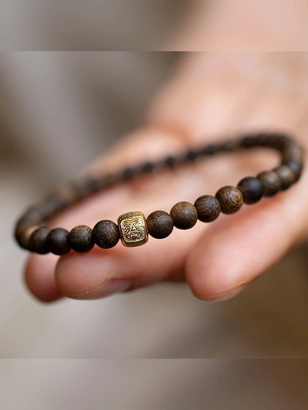 New Chinese style natural agarwood bracelet, for men and women, Brunei agarwood, good luck charm