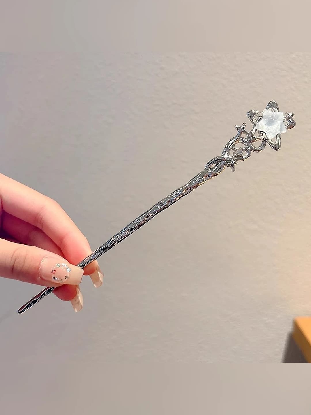 Light blue liquid star hairpin 17 cm