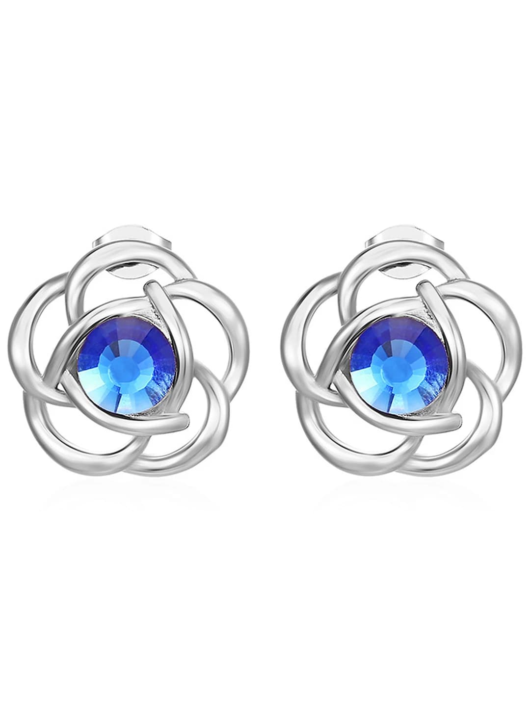 Camellia blue diamond earrings steel