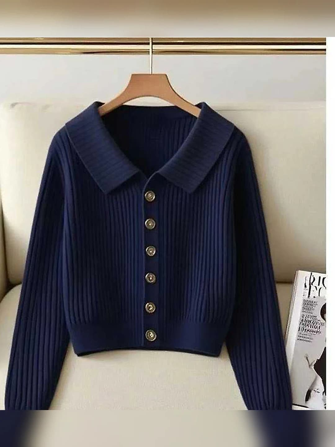 Ayollar uchun retro qizil kardigan, kuz-qish 2026, qalinlashtirilgan, bo'sh (oversize) kesim, uzun yeng, bir rangli, nozik ko'rsatadigan