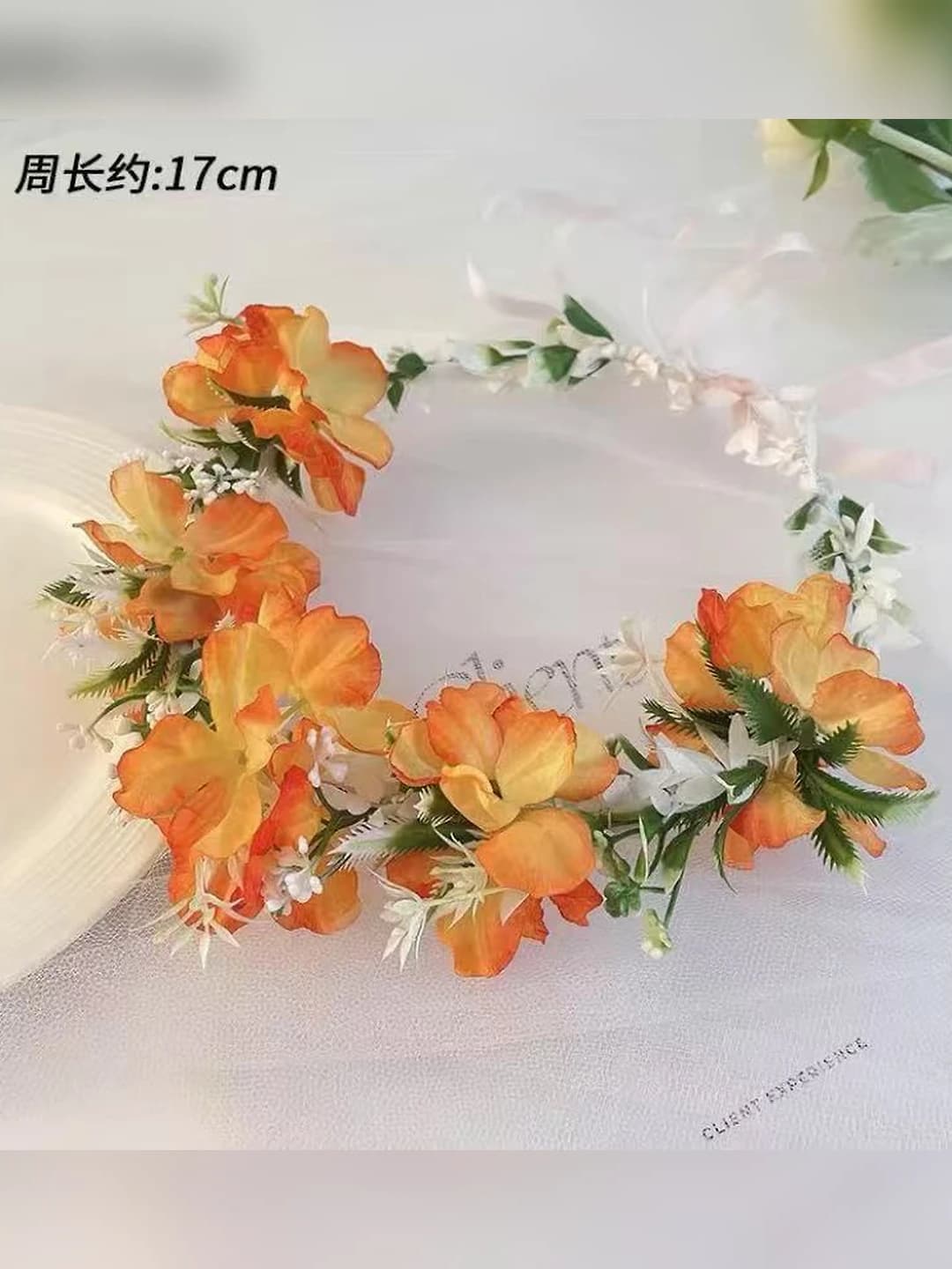Orange camellia wreath