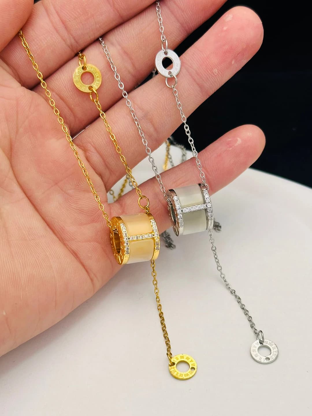 Women's titanium steel chain necklace with pendant and unique design