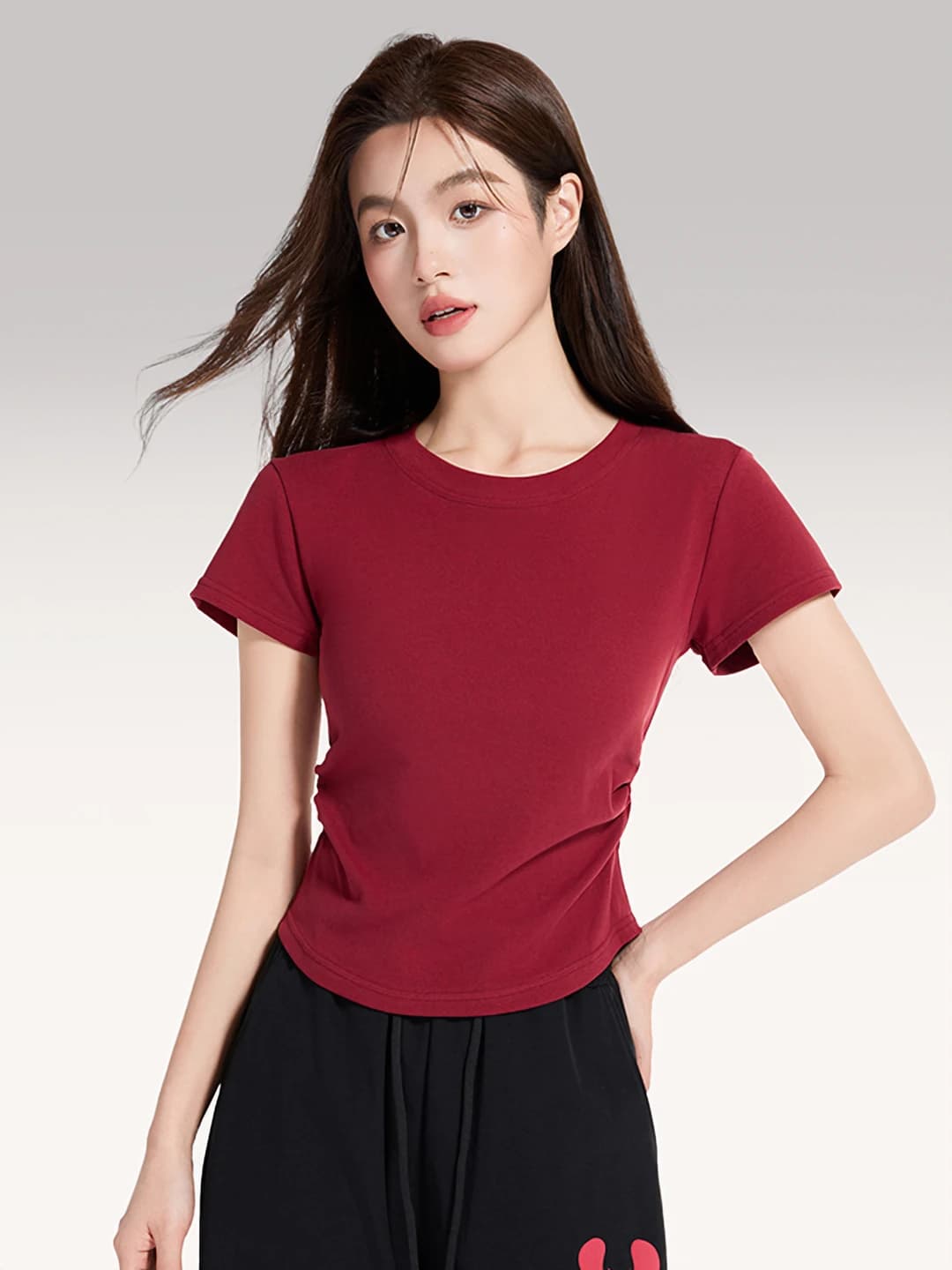 Bordo, yuvarak yaka, 1 dona