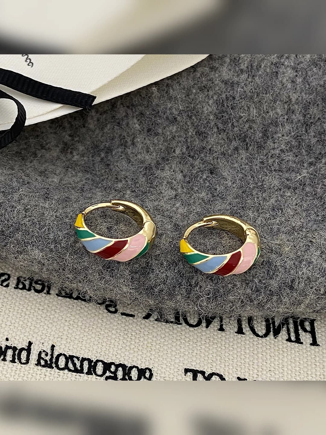 Rang-barang damla quloq soati - 18K oltin qoplamali A-7