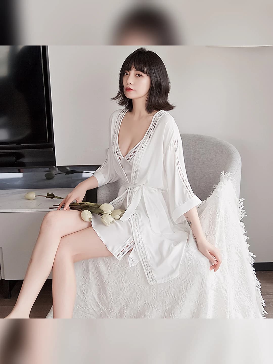 White (3129 robe, 2-piece)
