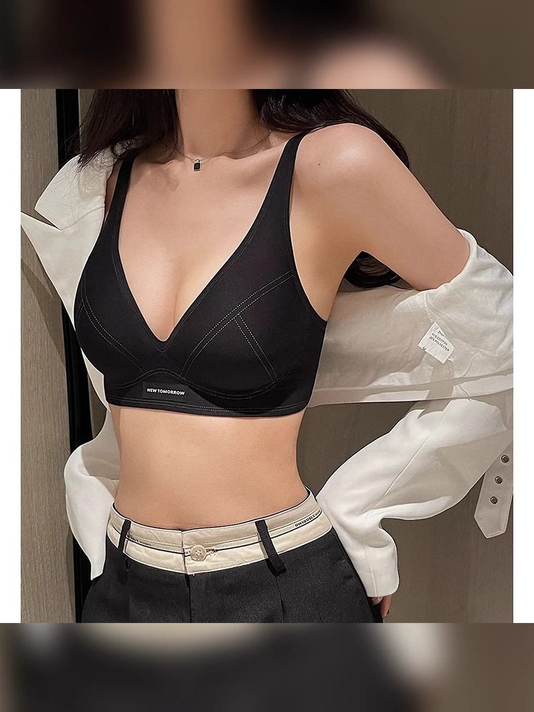 Seamless women's bra, soft support, wire-free, push-up, side control, anti-sagging, sports, breathable, 3/4 cup, thin cup, solid color
