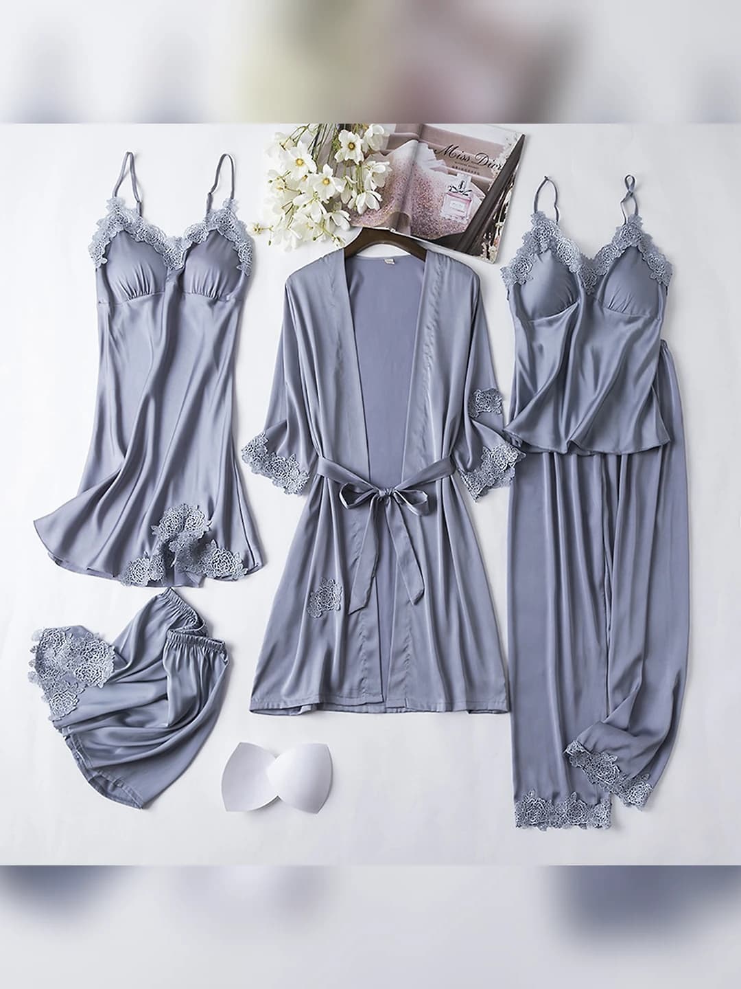 Grey water-soluble floral