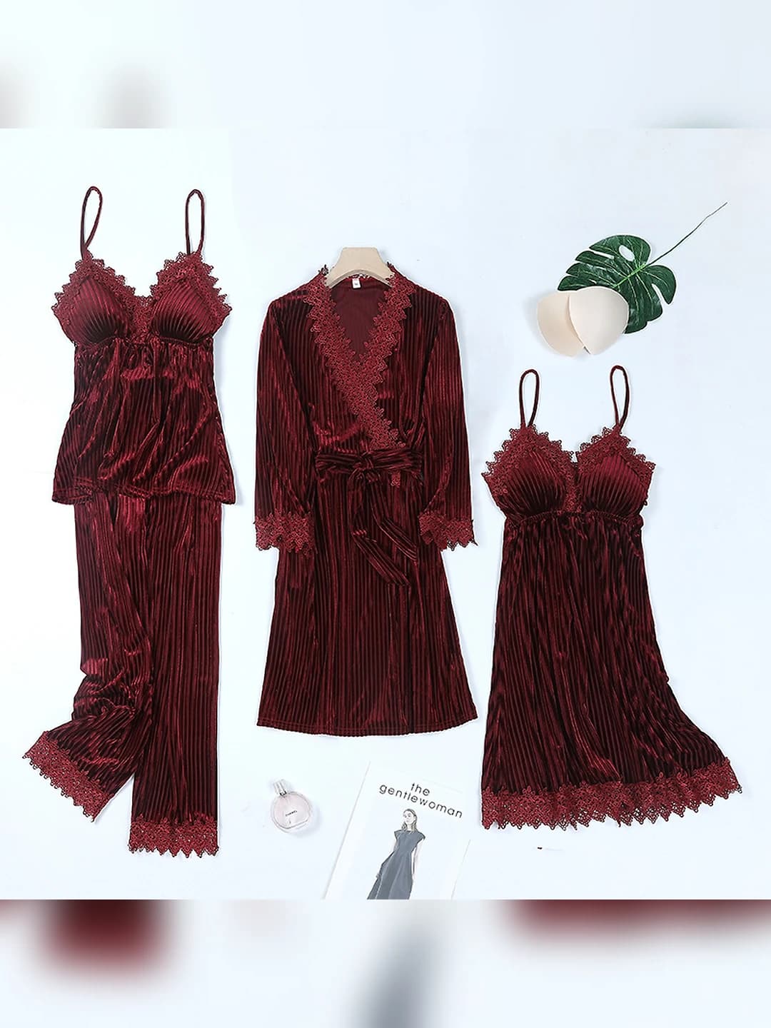 4-piece set, rose red