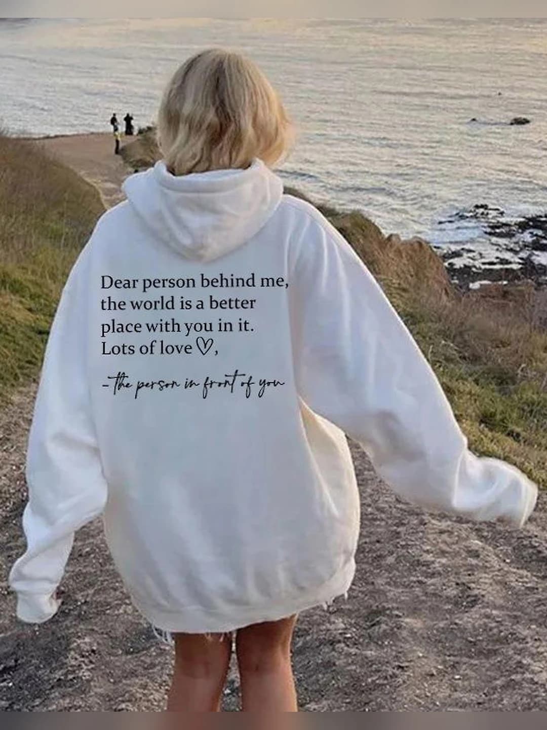 Women's fleece-lined hoodie: printed, kangaroo pocket, drawstring, hooded, mid-length sweatshirt
