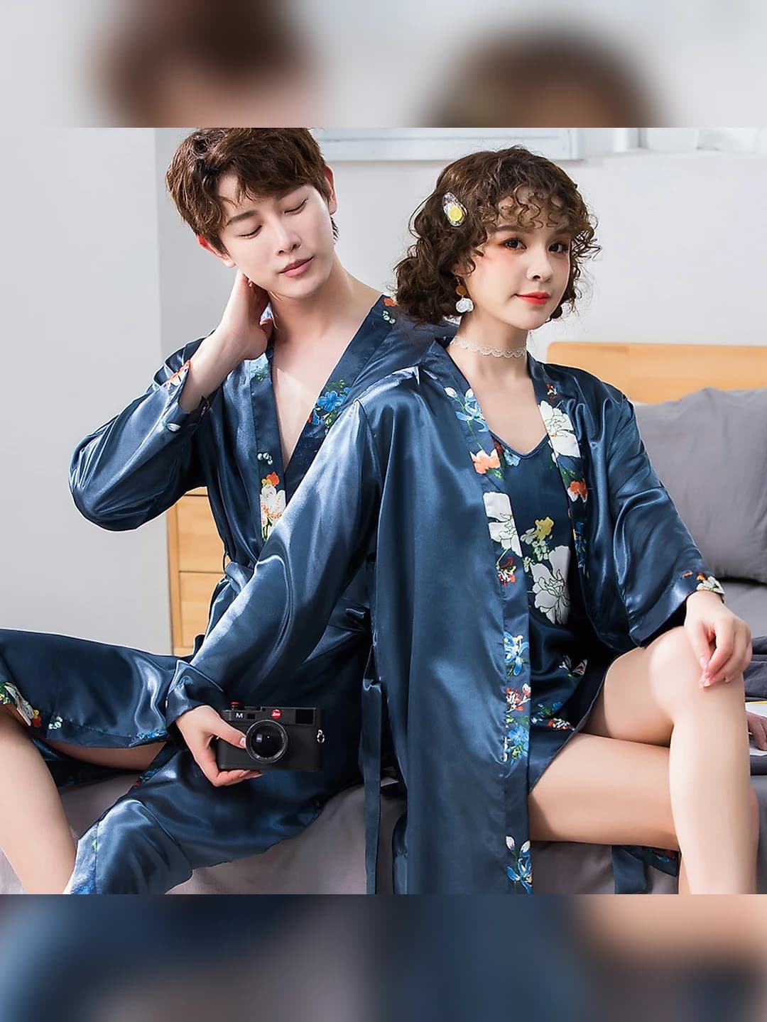7018 Robe+bra, Blue