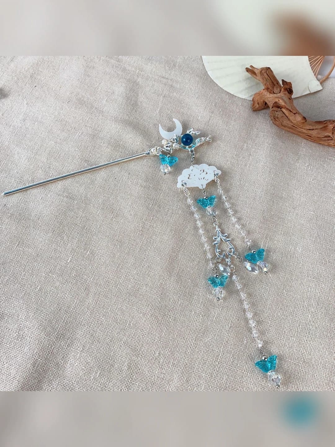 Light Blue Moon Fan Tassel